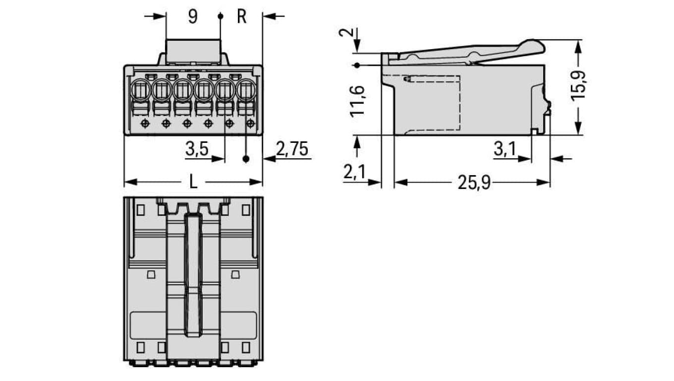 

Wtyk picoMAX raster 3,5mm 6-biegunoweunowy 2091-1526/002-000