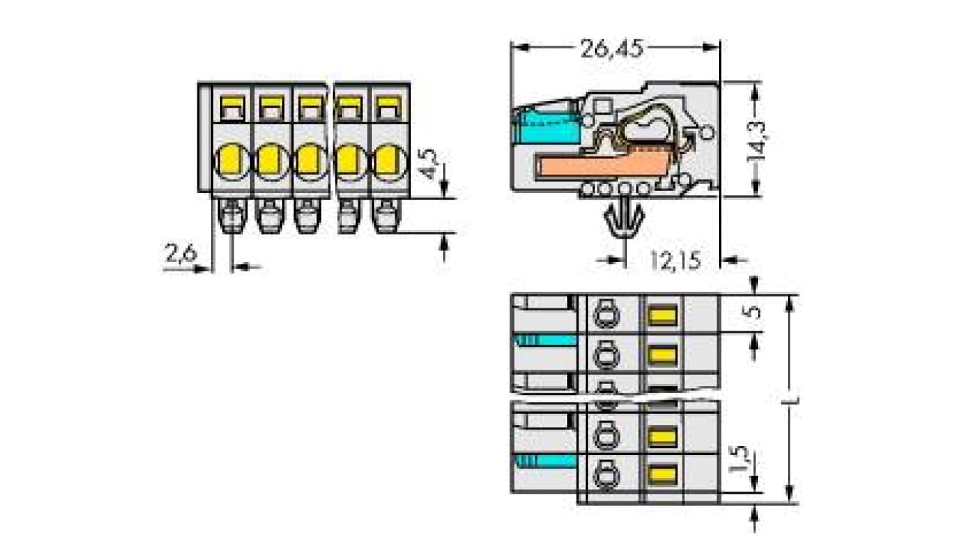 

Gniazdo MCS-MIDI Classic 4-biegunowe jasnoszare raster 5mm 721-104/008-000