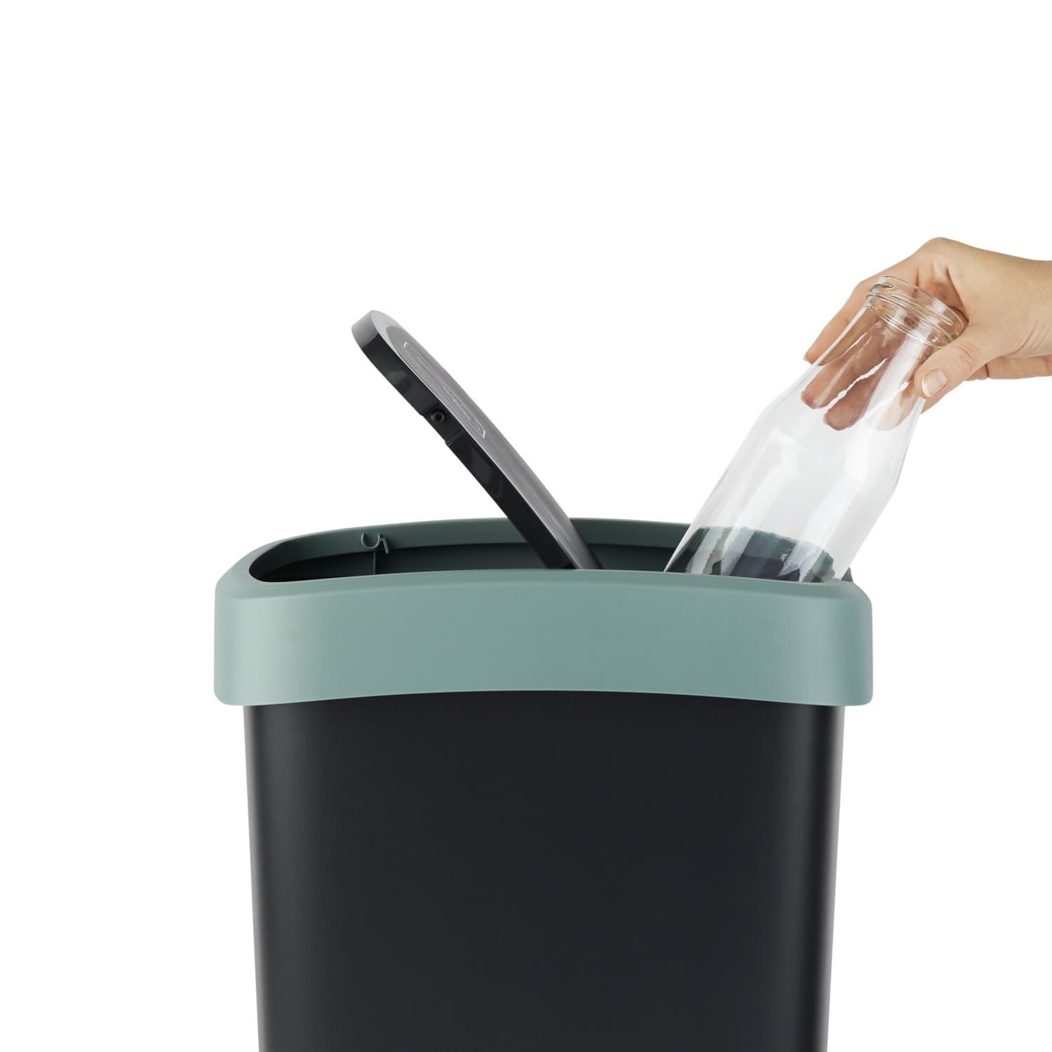 

Kosz na śmieci swing Rotho Twist 25L czarno-ciemnozielony