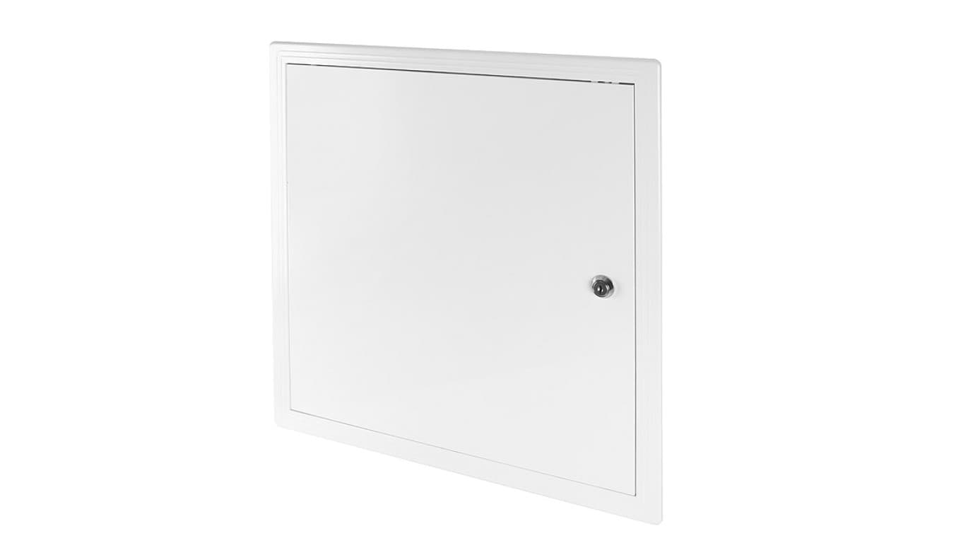 

Drzwiczki rewizyjne plastikowe 450x450mm białe z zamkiem DT17Z