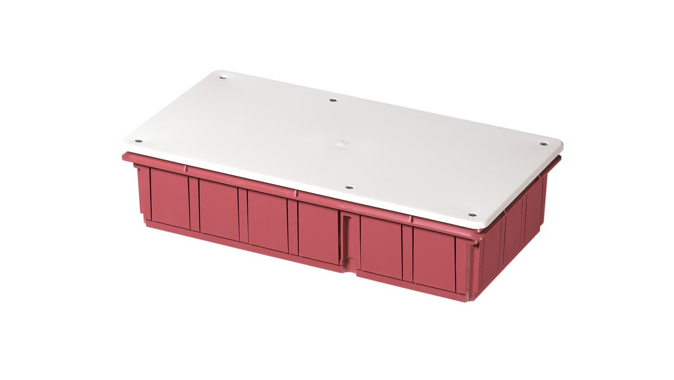 

Puszka podtynkowa z pokrywą seria 350 294x152x70 czerwony-biały EC350C7