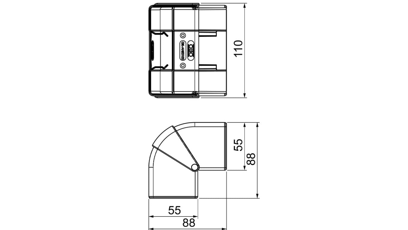 

Naroże zewnętrzne ruchome RAPID 45-2 110x88x88 GK-AH53100RW białe 6113050