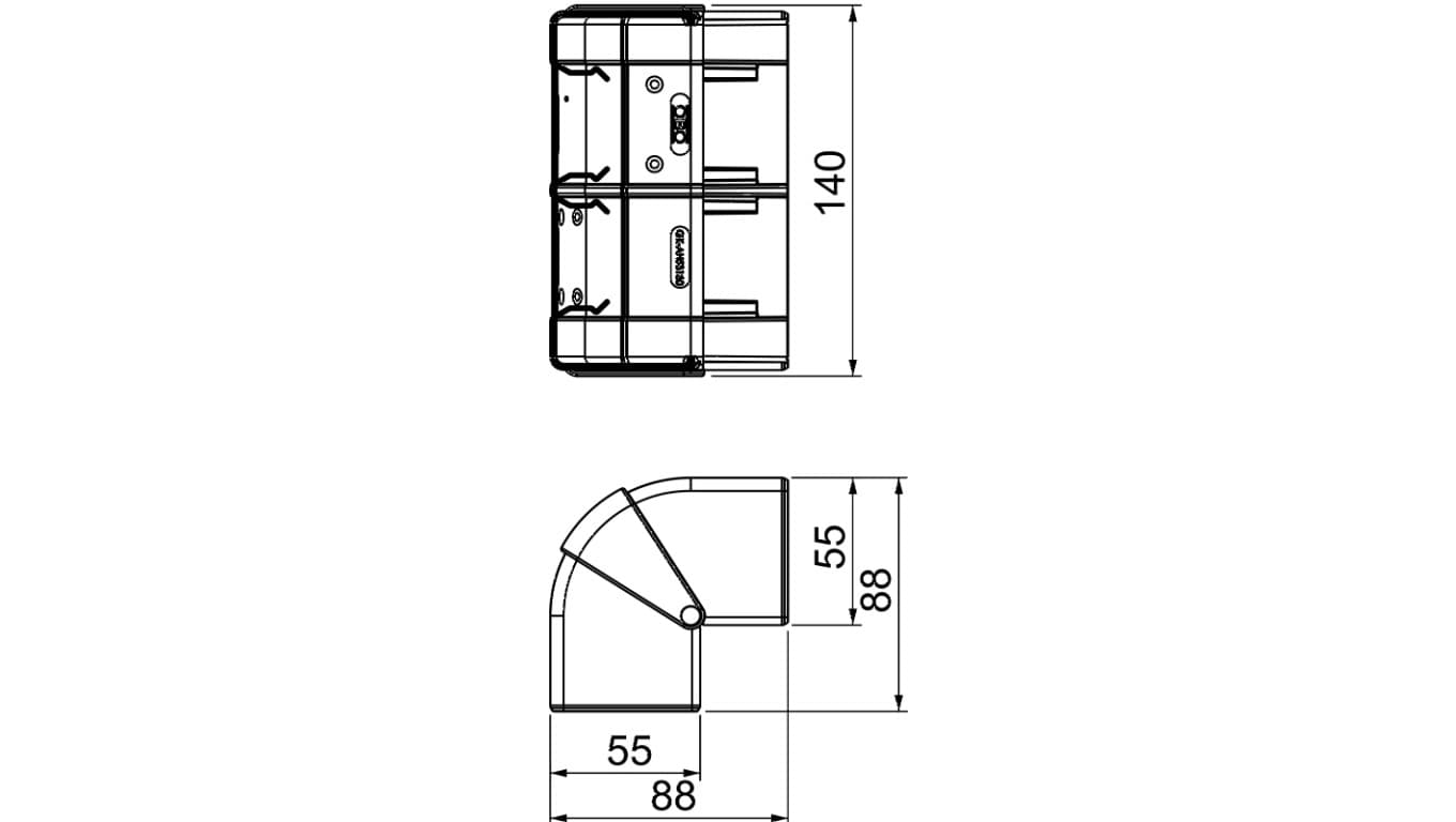 

Naroże zewnętrzne ruchome RAPID 45-2 140x88x88 GK-AH53130RW białe 6113230