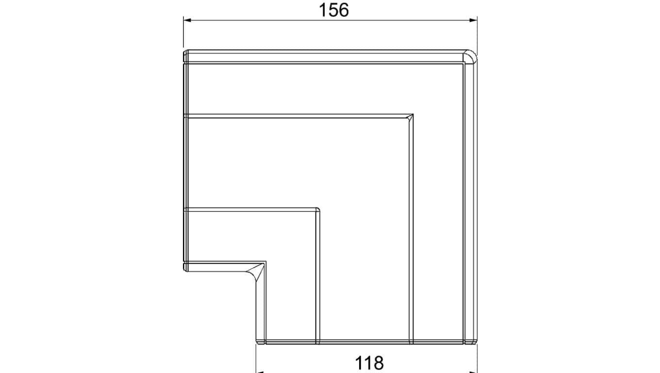 

Naroże płaskie nakładane RAPID 45-2 142x142x56 GK-FH53100RW białe 6113090