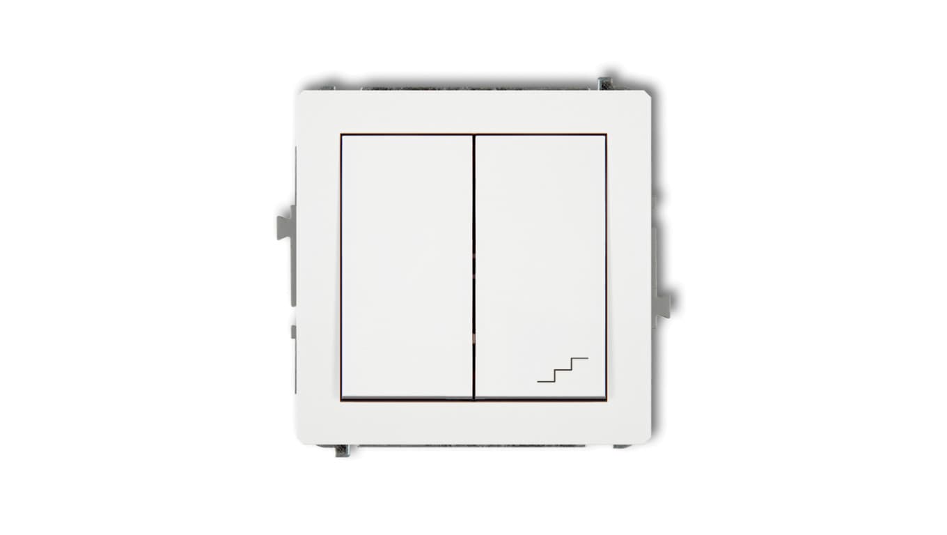 

DECO Łącznik jednobiegunowy ze schodowym (osobne zasilanie) biały DWP-10.2