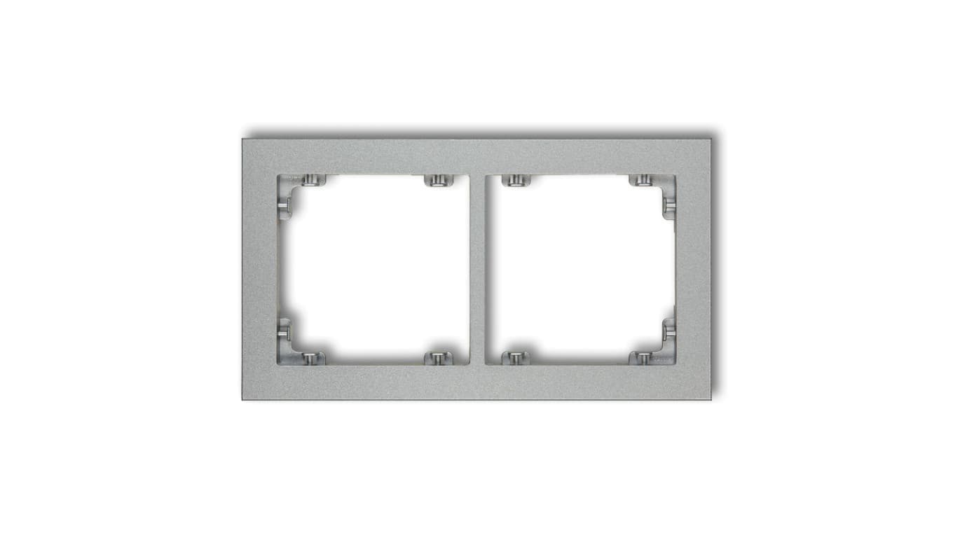 

DECO Ramka podwójna srebrny metalik 7DR-2