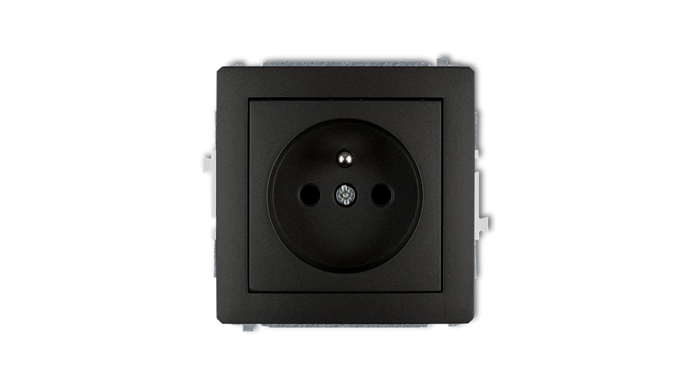 

DECO Gniazdo pojedyncze z/u 2P+Z czarny mat 12DGP-1zp