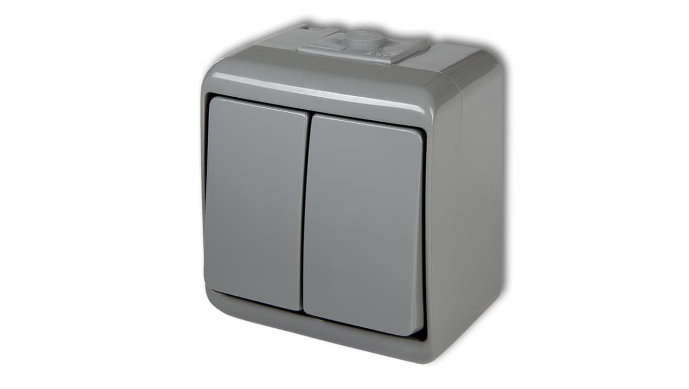 

JUNIOR Łącznik świecznikowy popielaty IP54 10WHE-2