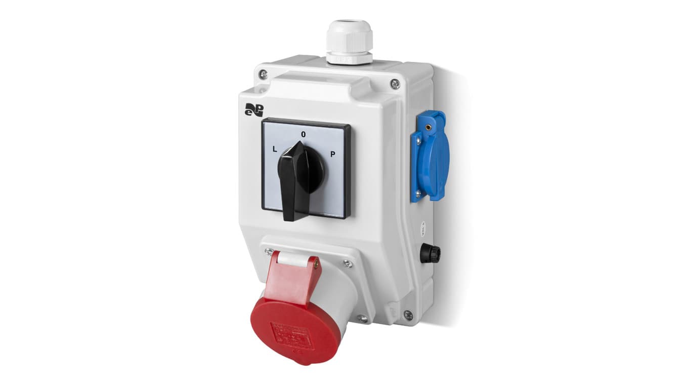 

Zestaw siłowy RS-Z wyłącznik krzywkowy L-0-P 3P+N+Z 16A, 2x2P+Z 230V szary 6273-20