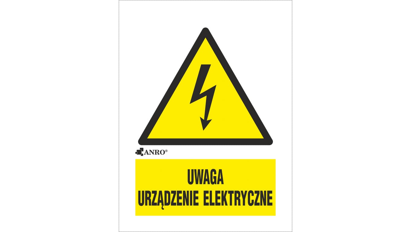

Samoprzylepna tabliczka ostrzegawcza /UWAGA URZĄDZENIE ELEKTRYCZNE 52X74/ 10EOA/Q1/F
