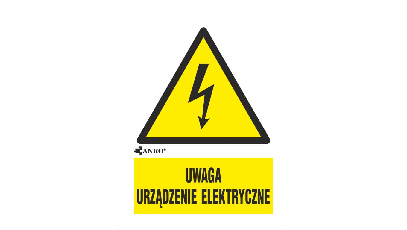 

Samoprzylepna tabliczka ostrzegawcza /UWAGA URZĄZDENIE ELEKTRYCZNE 148X210/ 10EOA/Q4/F