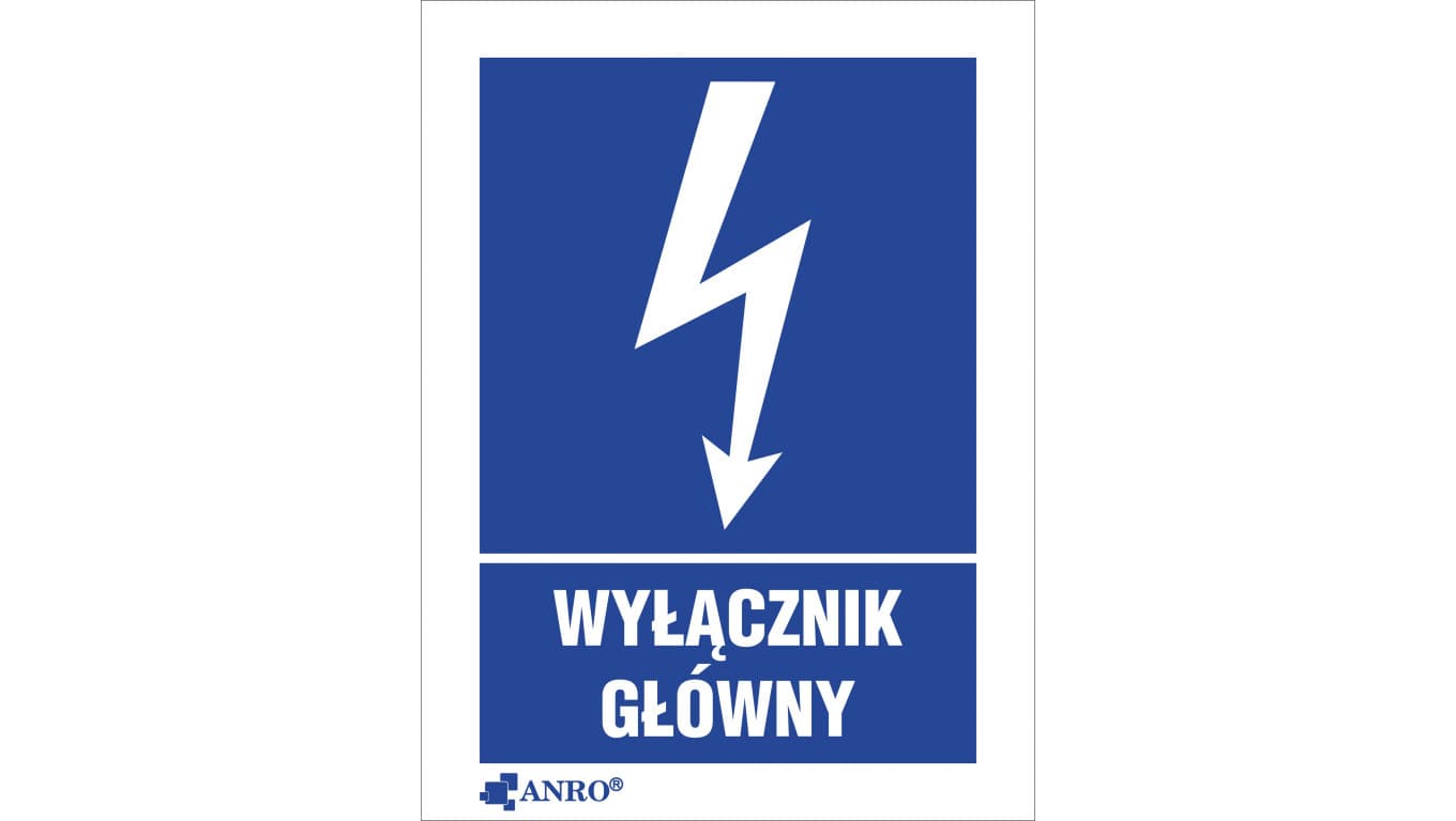 

Samoprzylepna tabliczka ostrzegawcza /Wyłącznik główny 148x210/ 1EIA/Q4/F