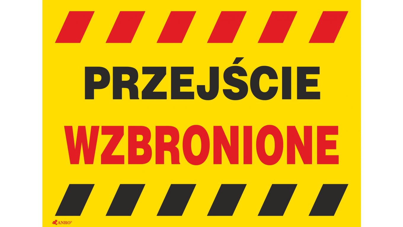 

Tabliczka ostrzegawcza PCV /Przejście wzbronione 350x250/ B15/L/P