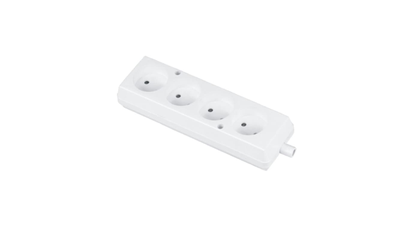

Gniazdo przenośne czterokrotne 16A 2P 250V białe GN-460