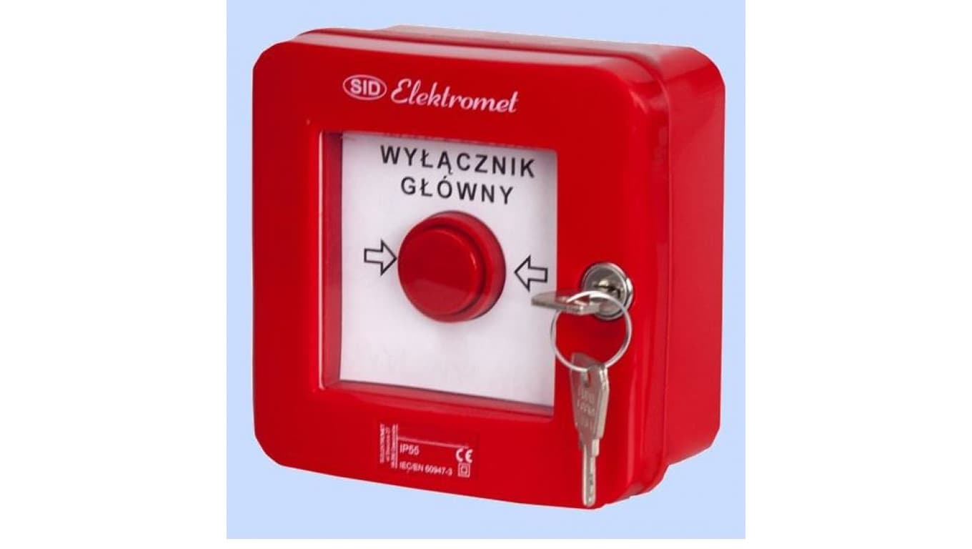 

Wyłącznik alarmowy z zamkiem 2Z 2R 12A /WYŁĄCZNK GŁÓWNY/ IP55 WGZ-4s 921493