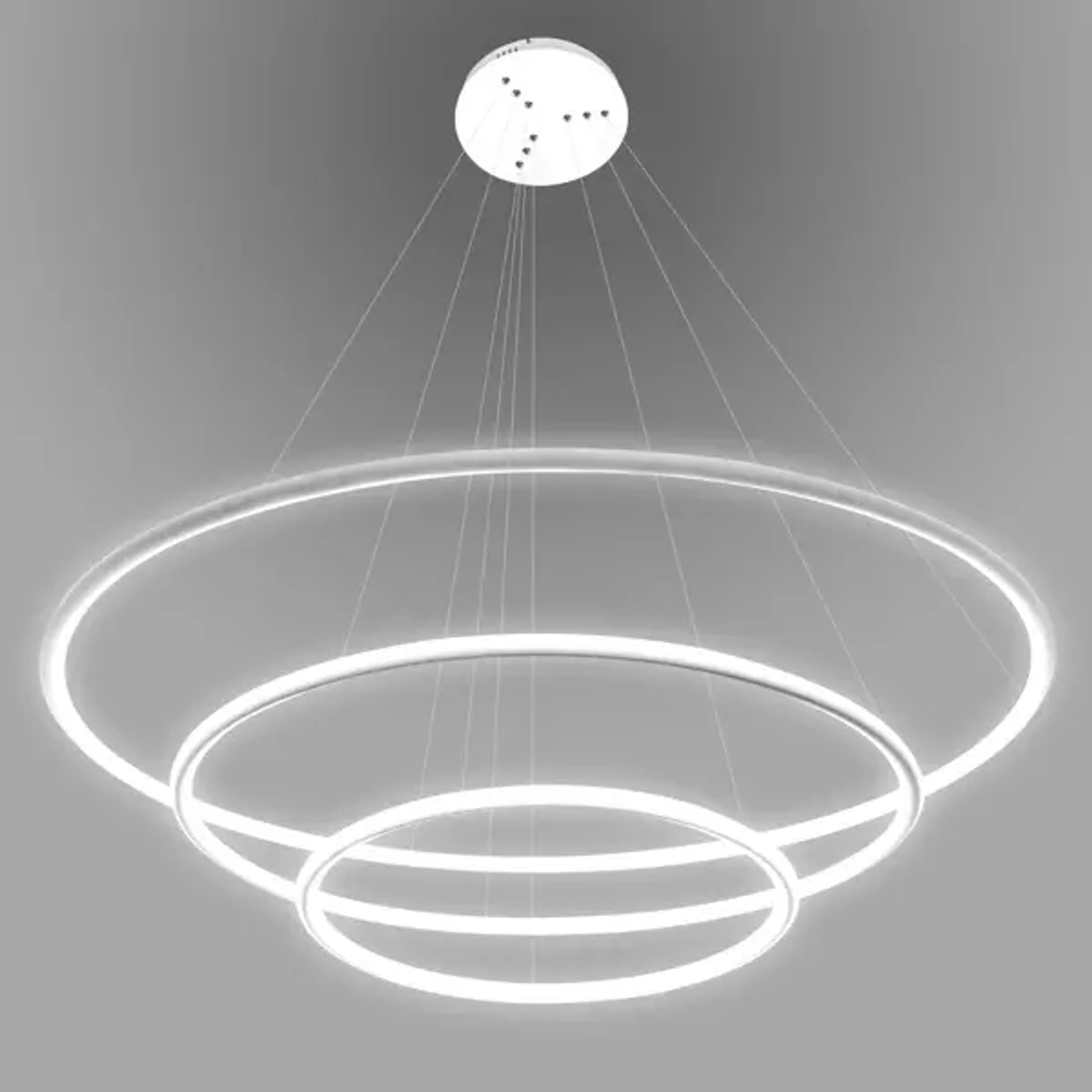 

Lampa wisząca Ledowe Okręgi No.3 Φ80 cm in 3k biała ściemnialna Altavola Design (Barwa światła delikatnie ciepła, Kierunek padania światła do wewnątrz, Kolor Biały, Możliwość ściemniania tak)