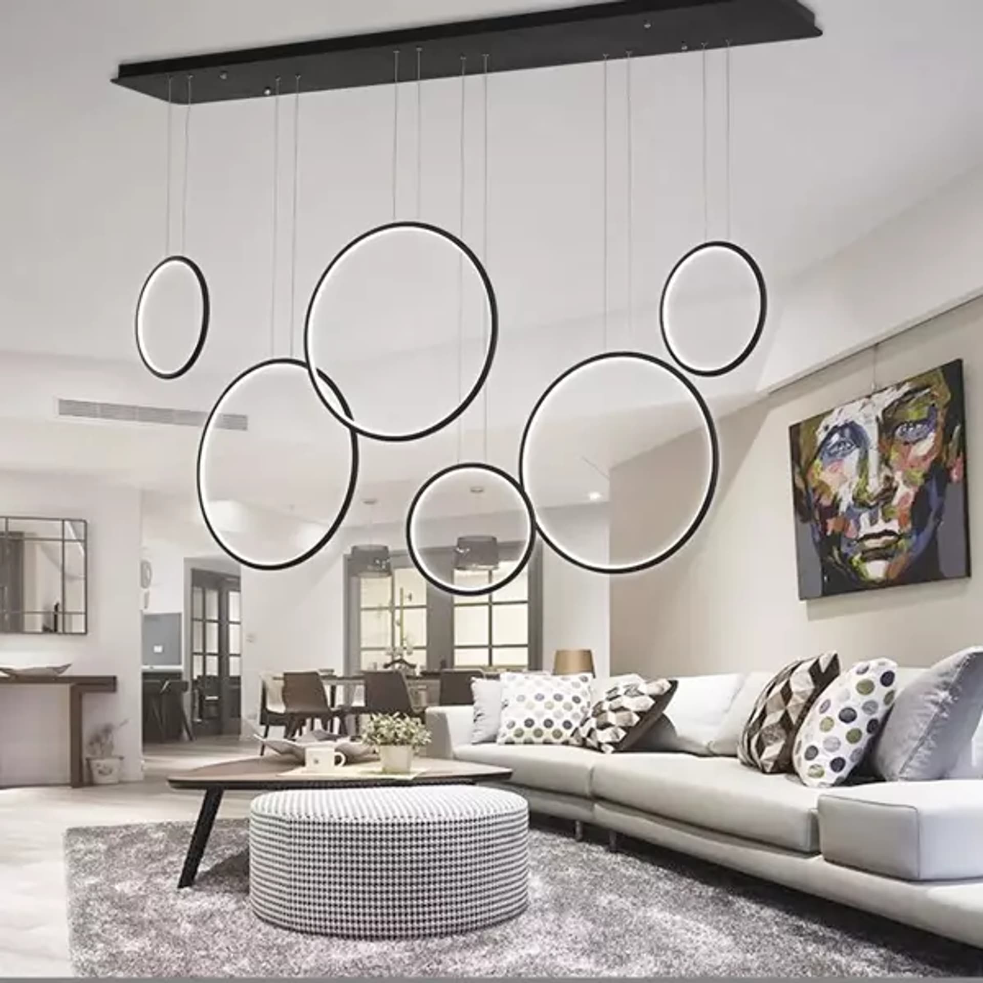 

Altavola Design: Lampa Ledowe Okręgi no. 8 czarna 180 cm in 4k (Barwa światła barwa dzienna, Kierunek padania światła do wewnątrz, Kolor Czarny, Możliwość ściemniania nie)