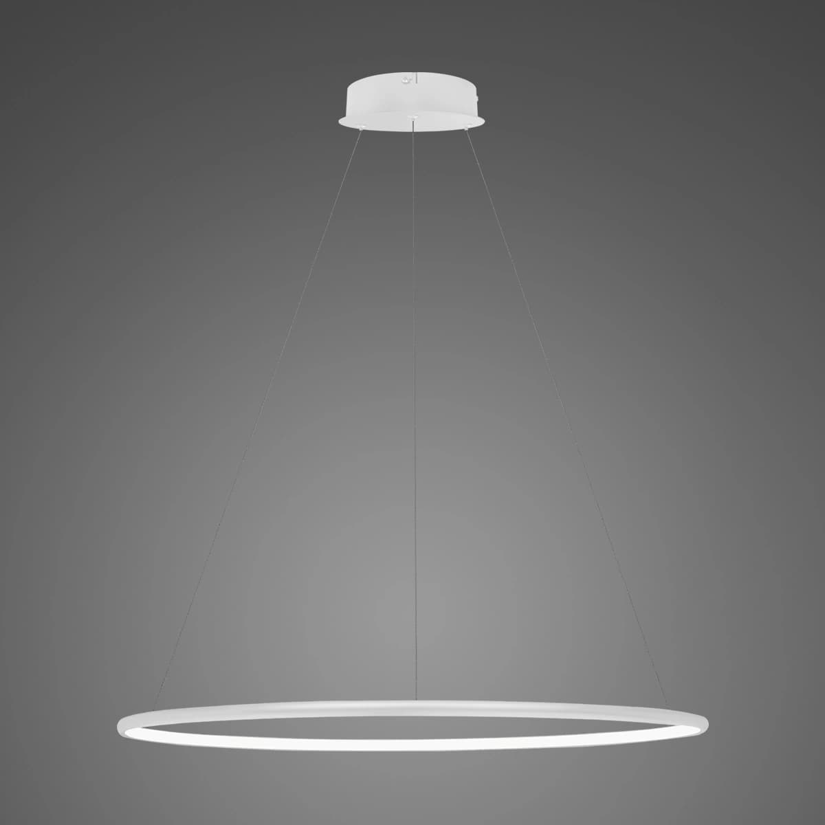 

Lampa wisząca Ledowe Okręgi No.1 Φ80 cm in 3k biała ściemnialna Altavola Design (Barwa światła delikatnie ciepła, Kierunek padania światła do wewnątrz, Kolor Biały, Możliwość ściemniania tak)