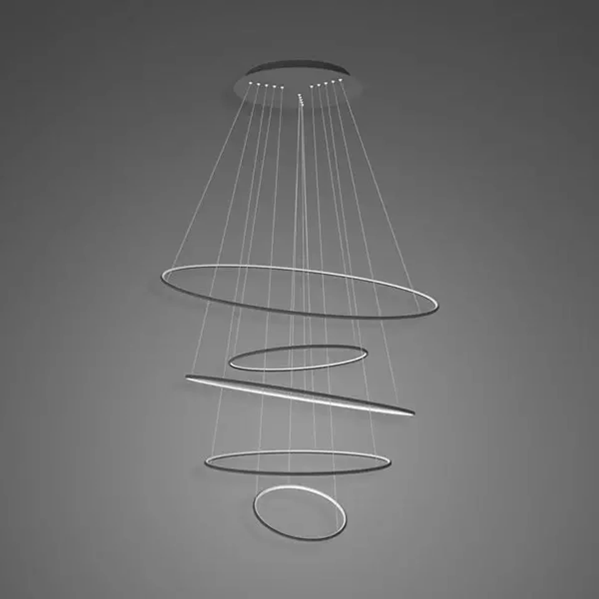 

Lampa wisząca Ledowe okręgi No.5 Φ120 cm 3k czarna ściemnialna Altavola Design (Barwa światła delikatnie ciepła, Kierunek padania światła do wewnątrz, Kolor Czarny, Możliwość ściemniania tak)