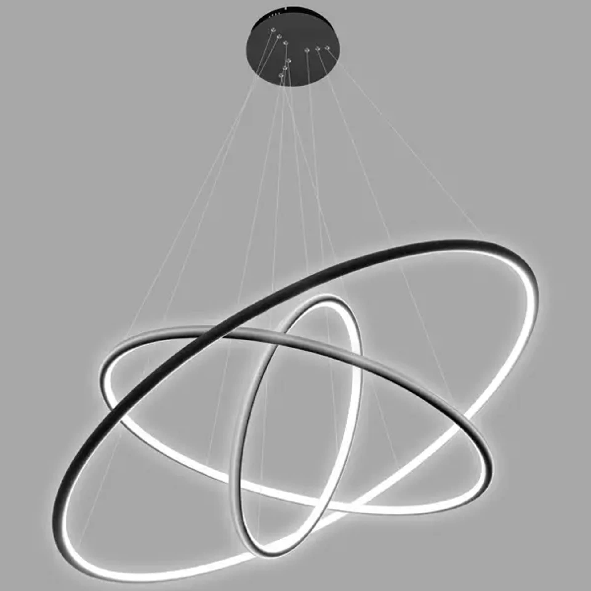 

Lampa wisząca Ledowe Okręgi No.3 Φ80 cm in 3k czarna ściemnialna Altavola Design (Barwa światła delikatnie ciepła, Kierunek padania światła do wewnątrz, Kolor Czarny, Możliwość ściemniania tak)