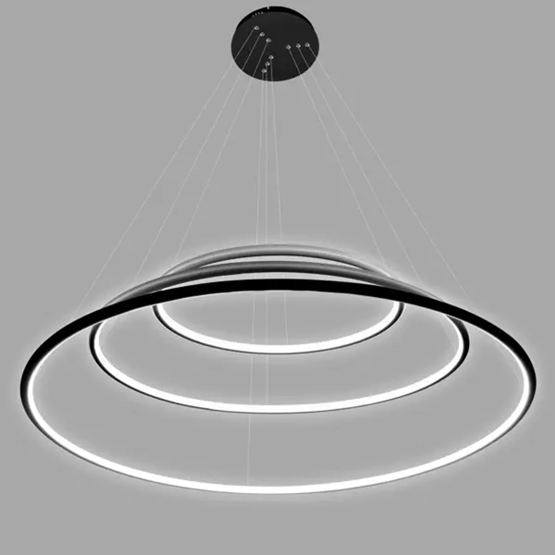 

Lampa wisząca Ledowe Okręgi No.3 Φ80 cm in 3k czarna Altavola Design (Barwa światła delikatnie ciepła, Kierunek padania światła do wewnątrz, Kolor Czarny, Możliwość ściemniania nie)