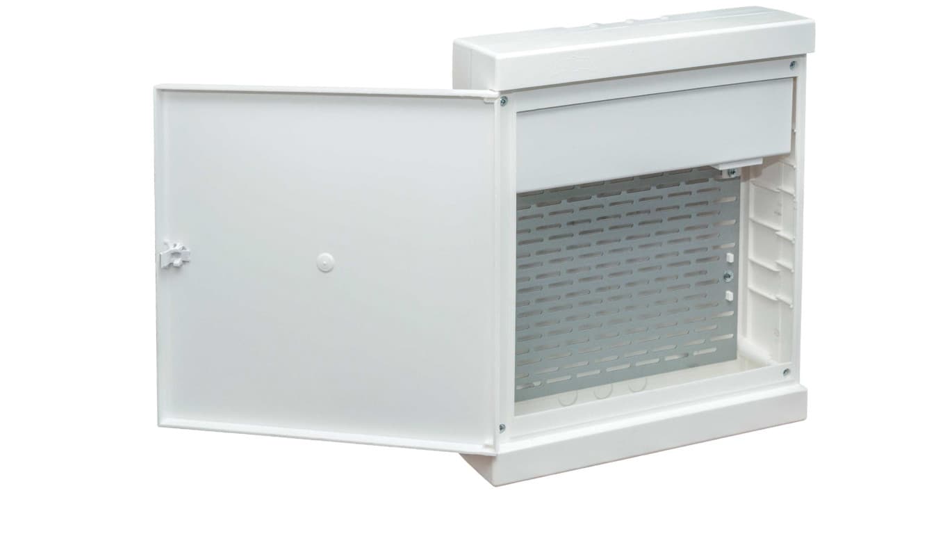 

Szafa multimedialna natynkowa Multialfa plastikowa 310x360x105mm białe drzwi , zatrzask MULTIALFA 360 BD 5-012MULTIALFA 360 BD