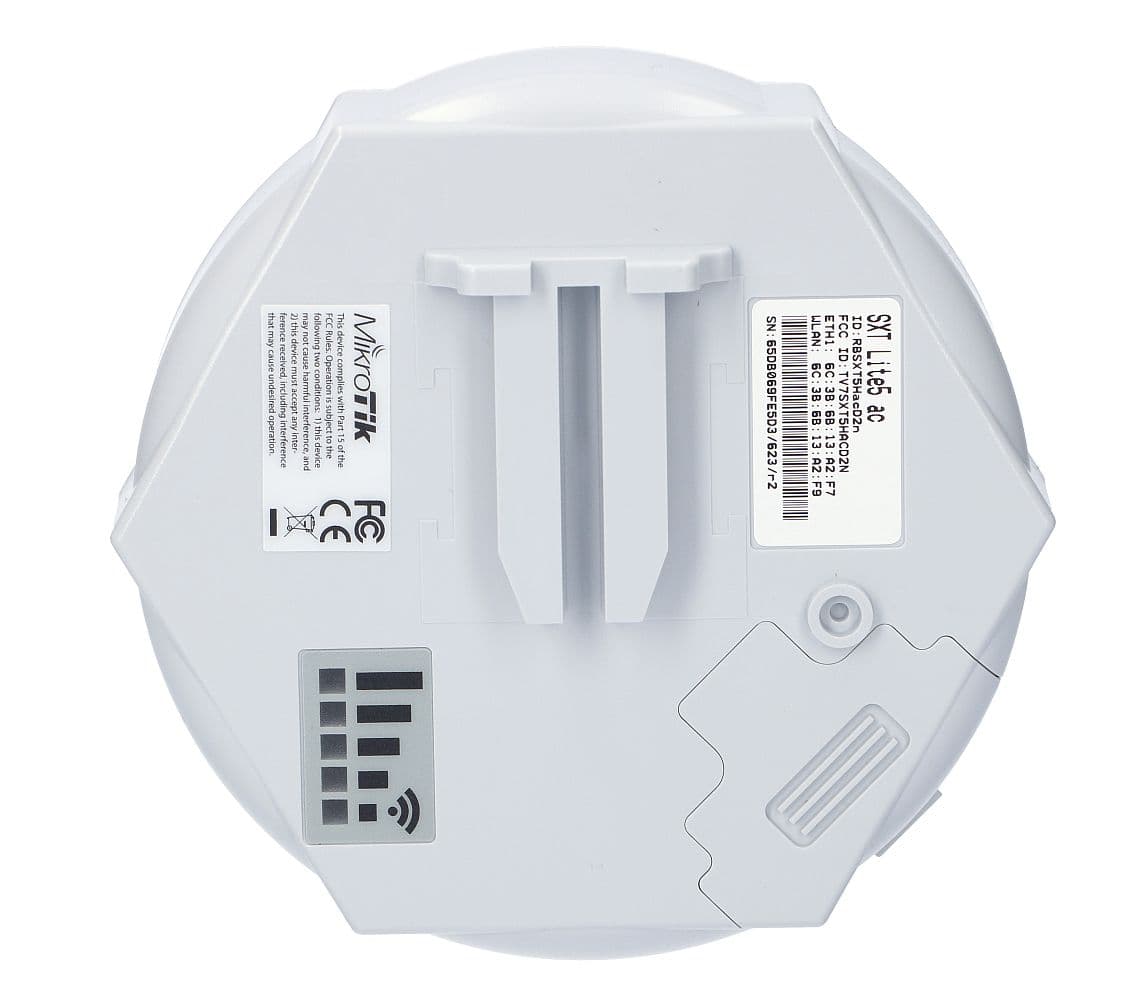 

MIKROTIK SXT LITE5 AC RBSXT5HACD2N 650MHZ, 64MB, 1XFE, 2X2MIMO, 5GHZ, 16DBI, L3