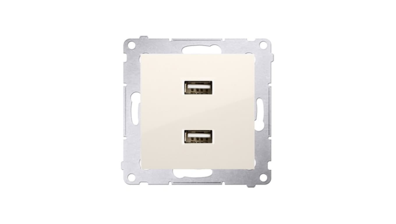 

Simon 54 Ładowarka 2xUSB 2.1A 5V/DC krem DC2USB.01/41