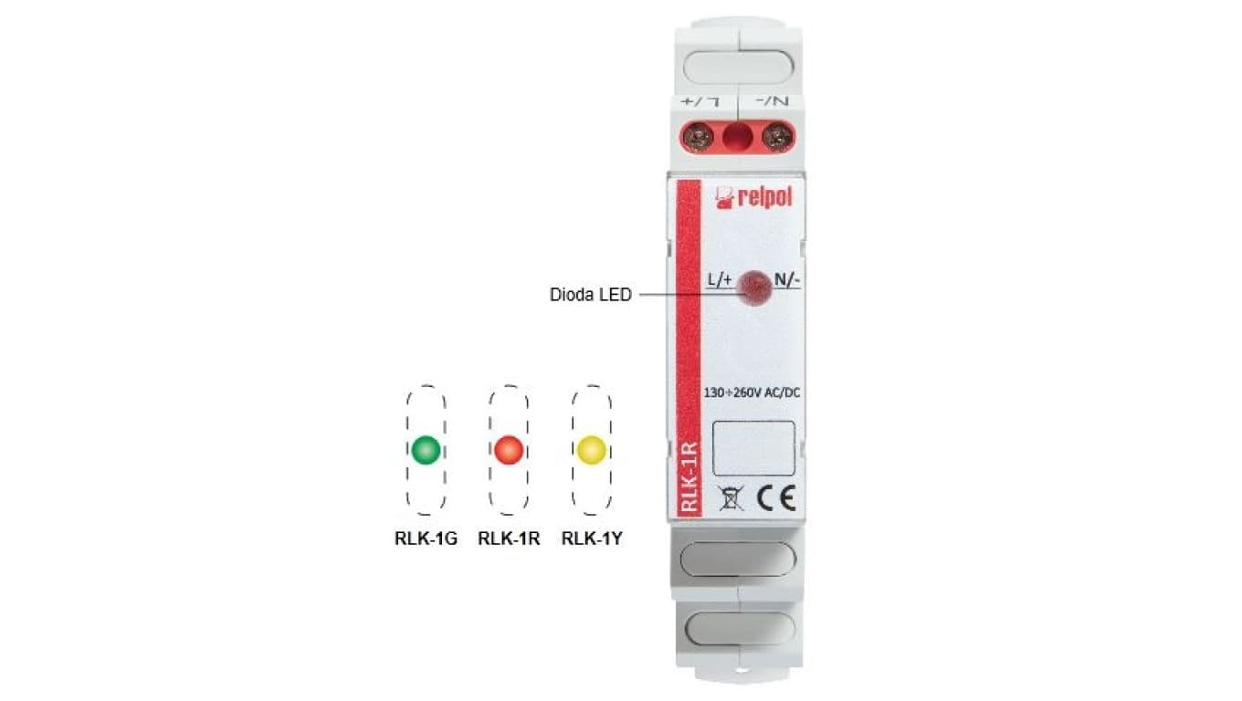 

Lampka modułowa 1-fazowa 230V AC LED czerwona RLK-1R 863026