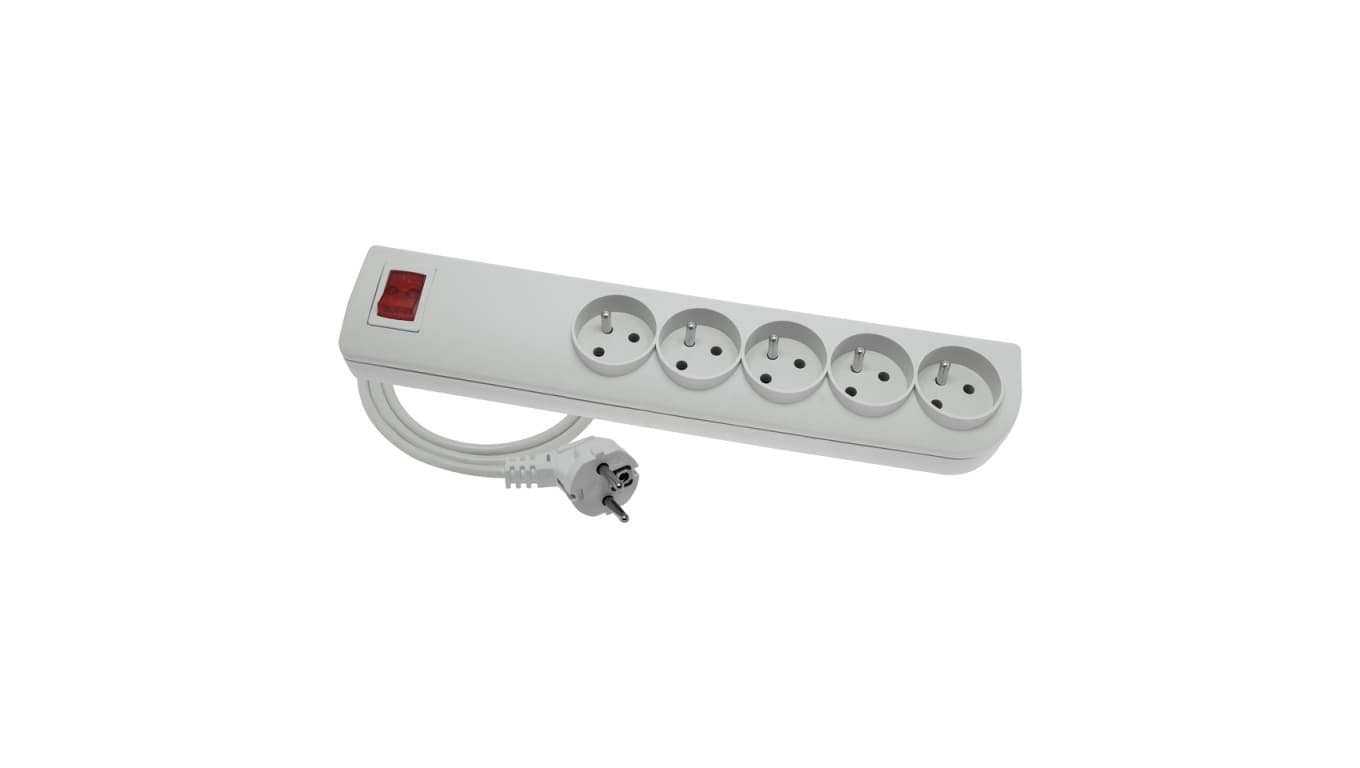 

Przedłużacz przeciwprzepięciowy 5-gniazd z/u 3m biały PSF3-503