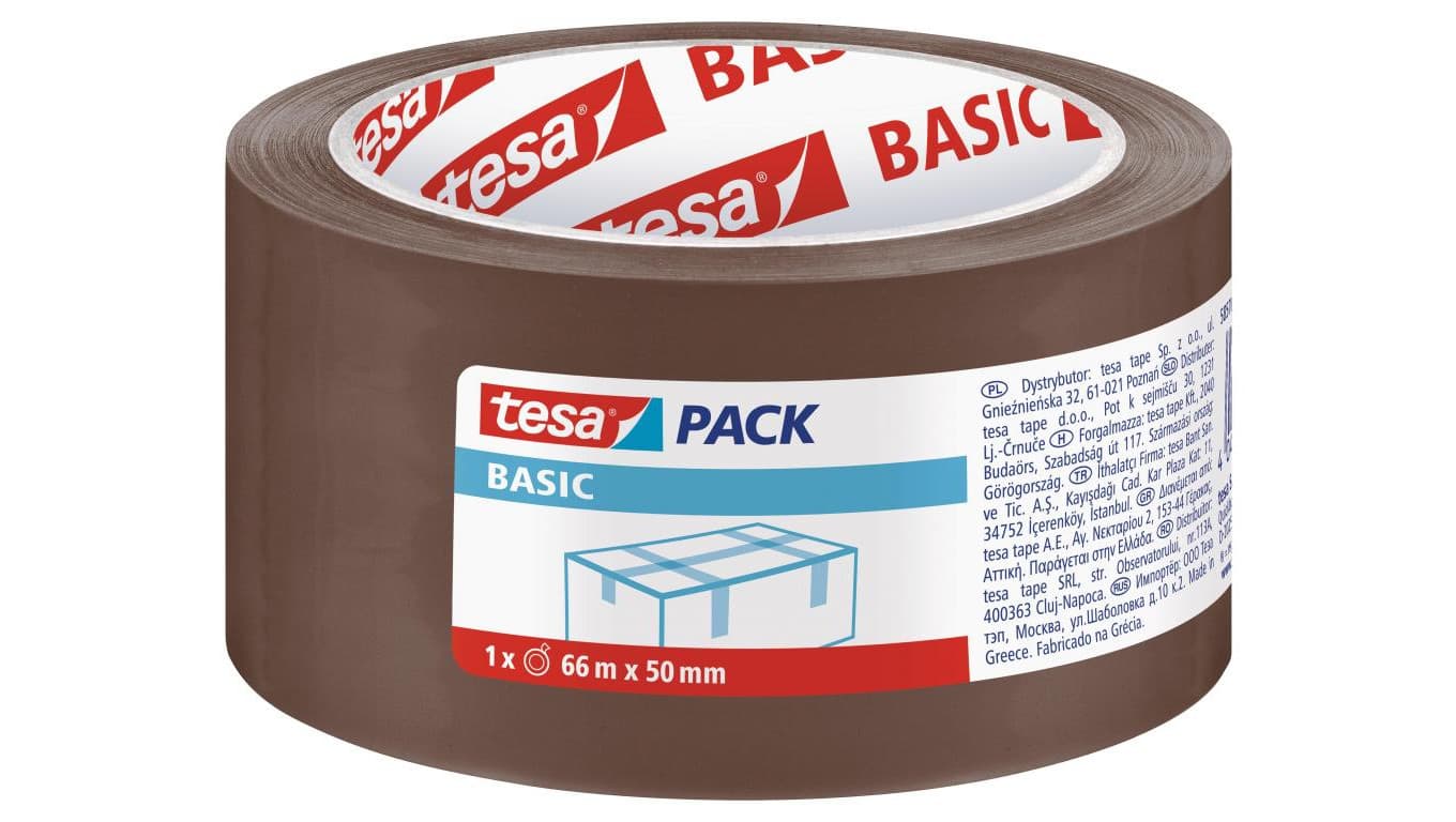 

Taśma pakowa basic 66m:50mm, brązowa