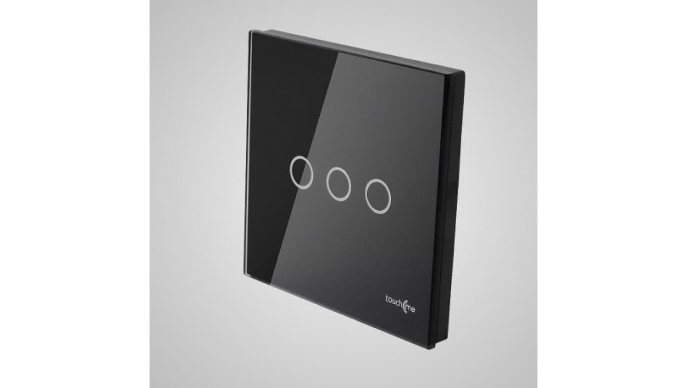 

TouchMe Duży panel szklany, łącznik potrójny, czarny TM703B