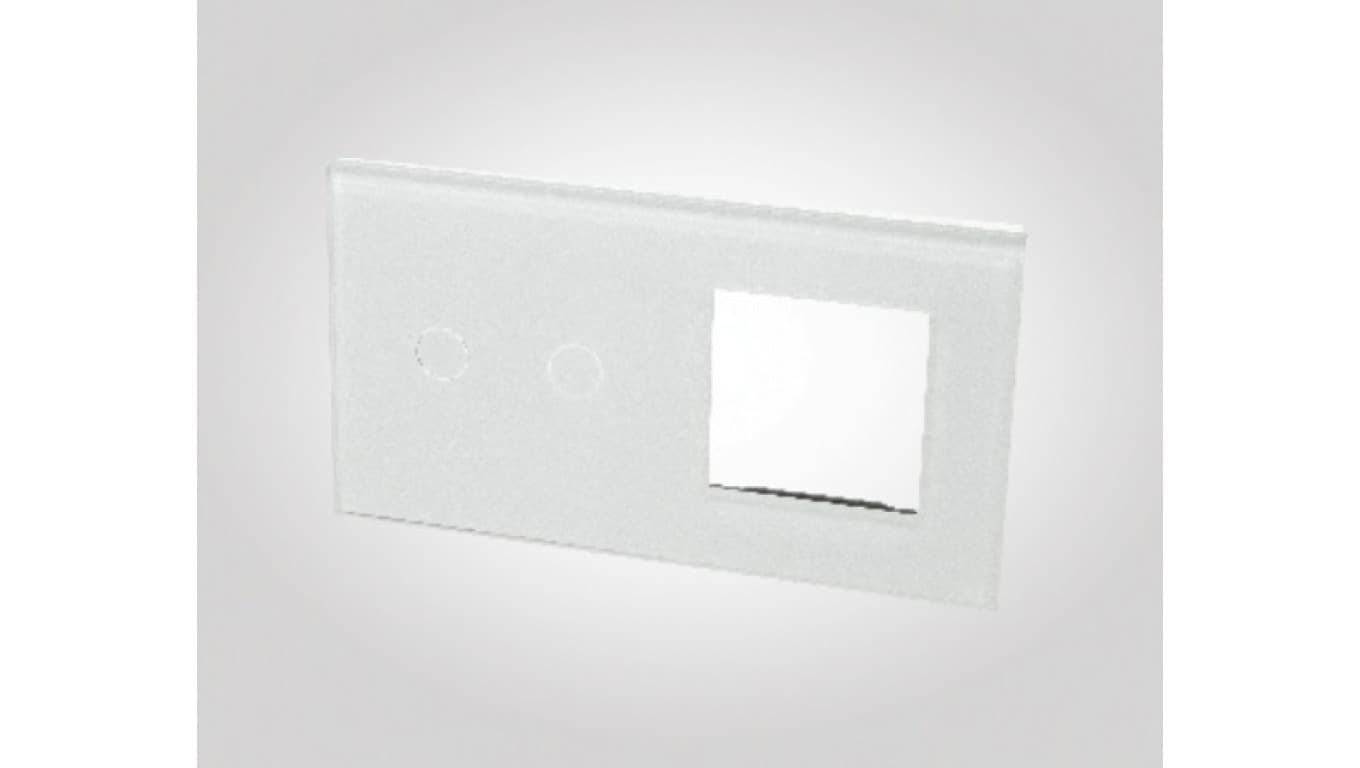 

TouchMe Duży panel szklany, 1 x łącznik podwójny, 1 x ramka, biały TM702728W