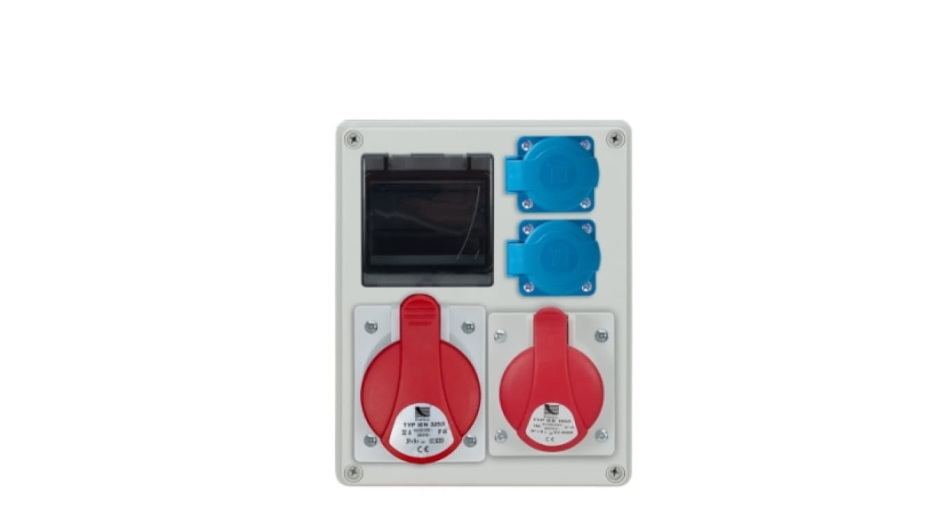 

Rozdzielnica R-BOX 240 4S 1x32A/5P 1x16A/5P 2x250V, puste okno, b/R IP44 B.1701