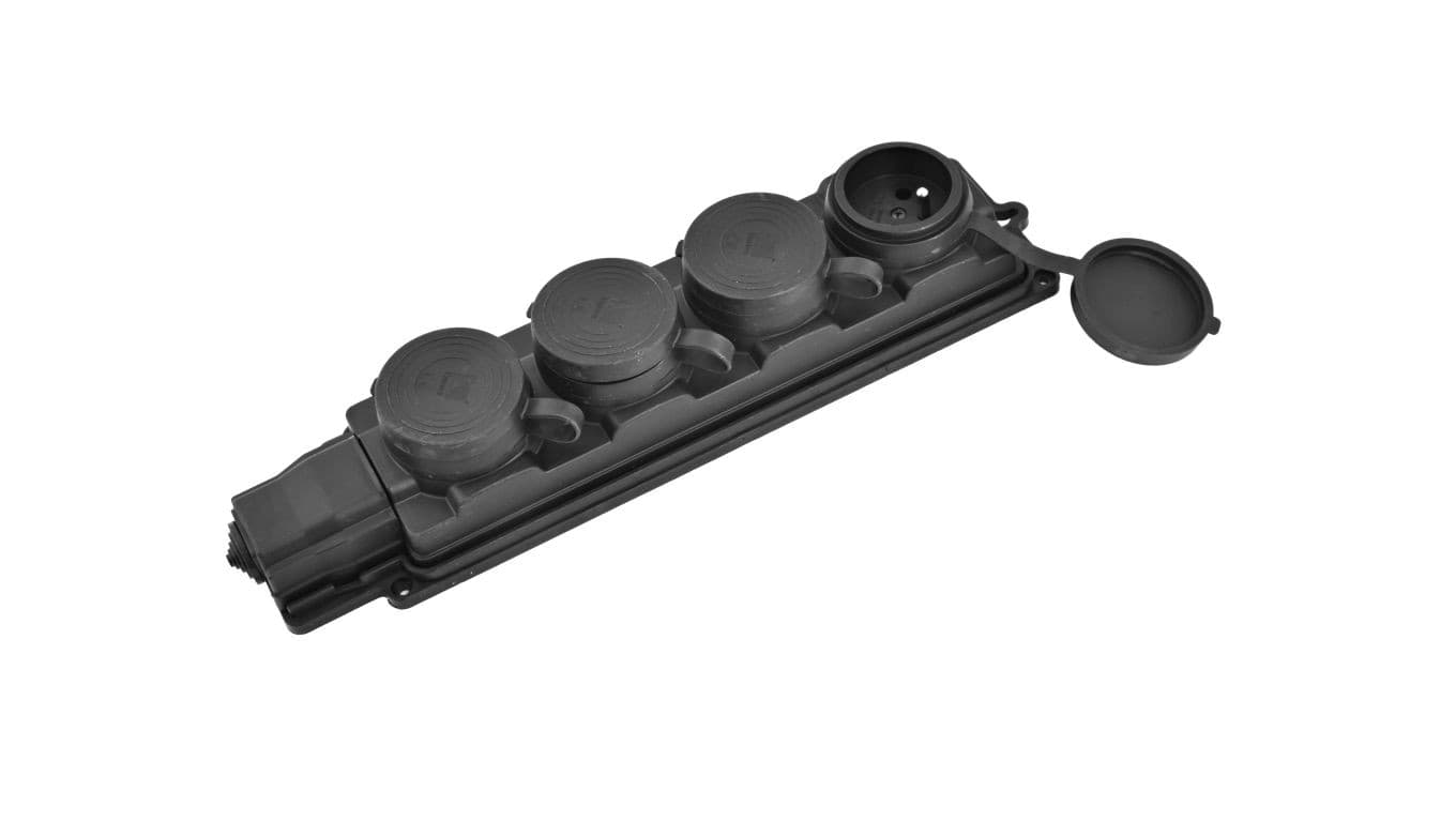 

Listwa /rozgałęźnik/ do przedłużacza 4-gniazda z/u gumowe czarne IP44 D.3159/4