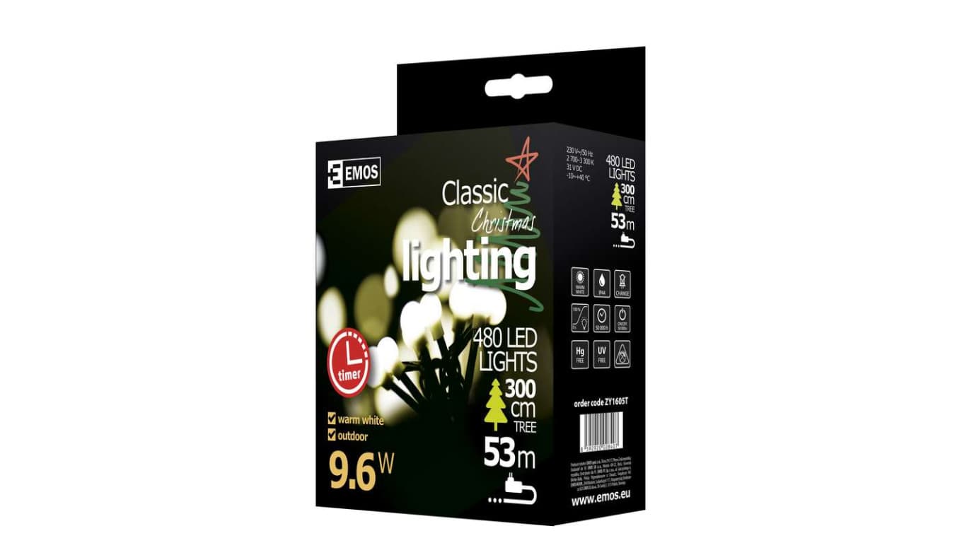 

Lampki choinkowe kulki XMAS cherry TIMER 9W 480LED 48m IP44 ciepły biały D5AW05