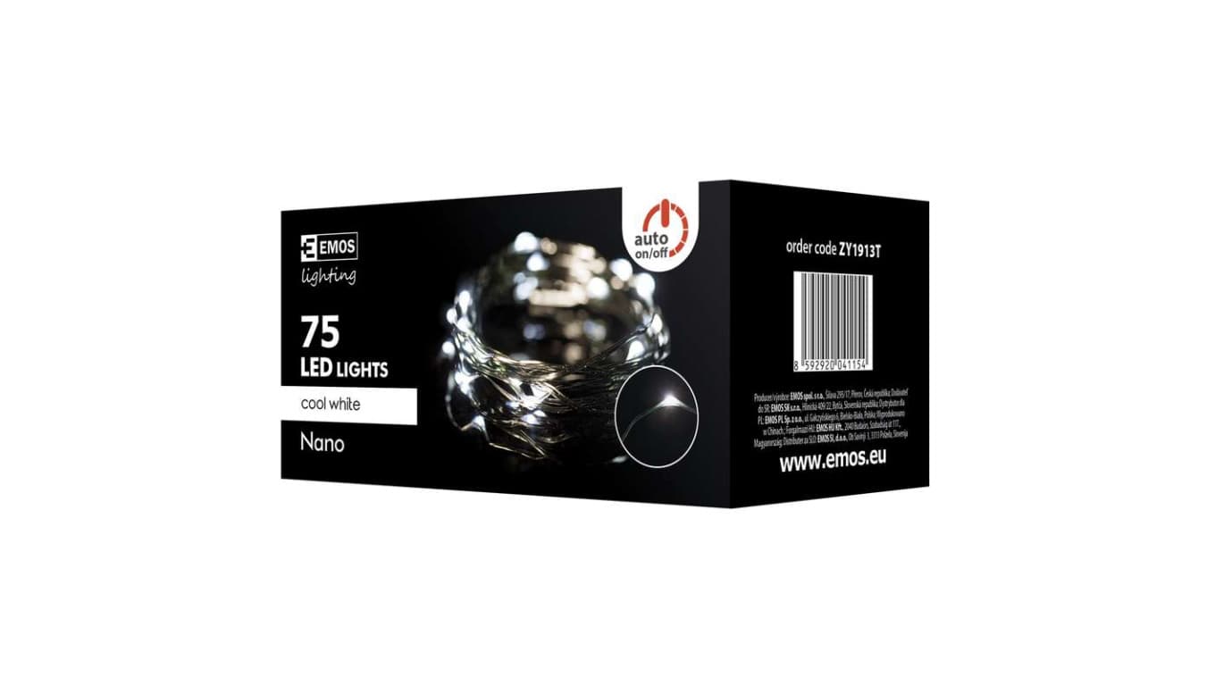 

Lampki choinkowe XMAS nano TIMER 2,4W 75LED 7,5m IP44 zimny biały D3AC04