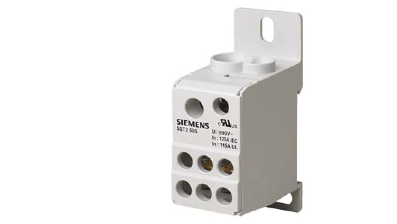 

Blok rozdzielczy 125A 1P 690V 1x10-35mm2 1x6-16mm2 6x2,5-16mm2 DIN 5ST2505