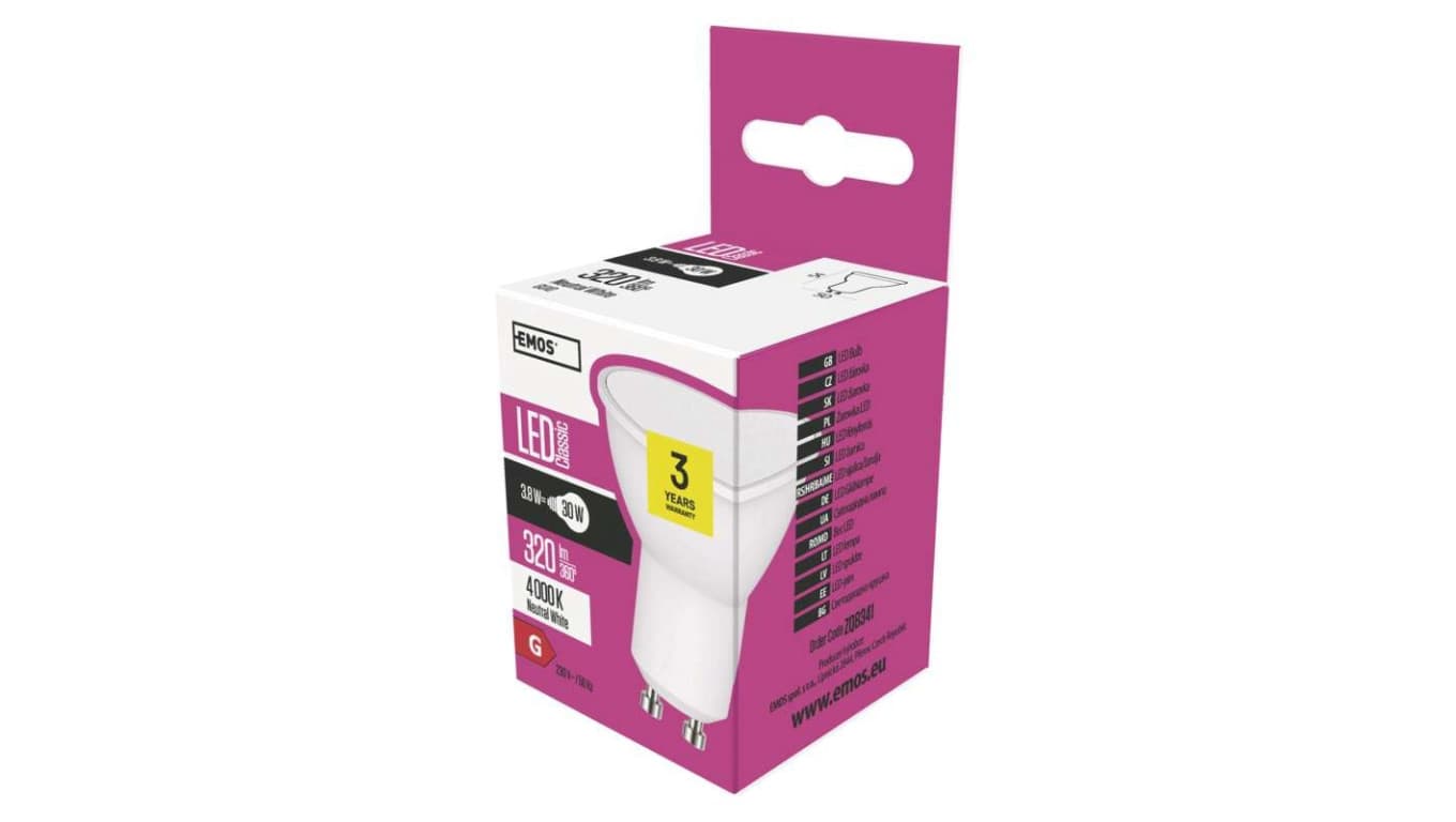 

Żarówka LED 3,8W GU10 230V 320lm 4000K CLASSIC ZQ8341