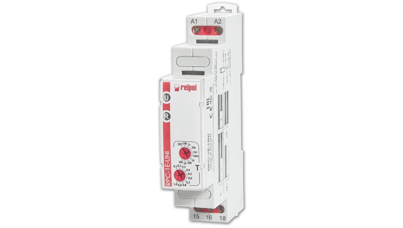 

Przekaźnik czasowy 1P 1sek-10dni 12-240V AC/DC 50/60 Hz opóźnione załączenie RPC-1E-UNI 863193