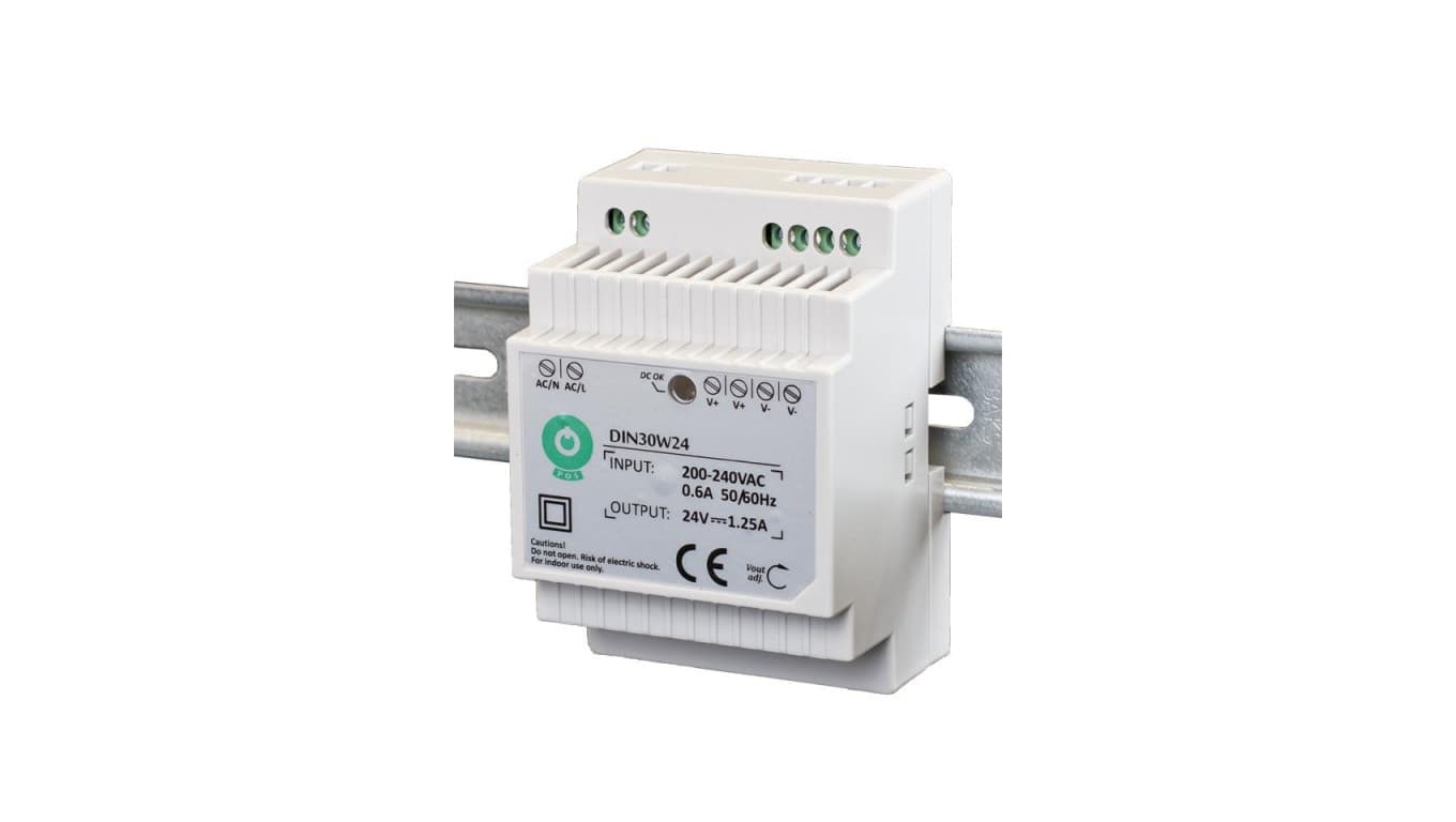 

Zasilacz POS na szynę DIN 30W 24VDC1,25A DIN30W24