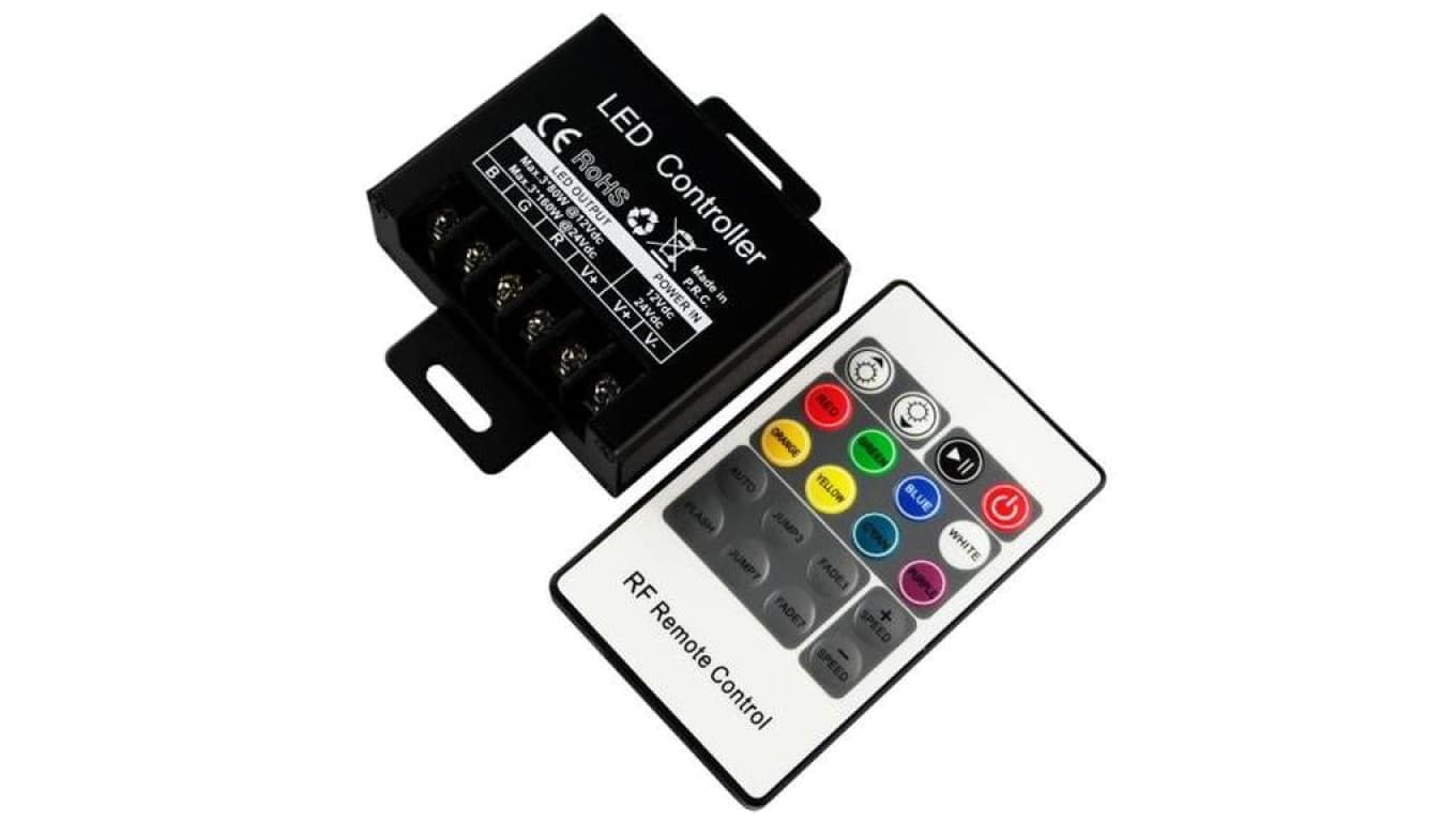 

Kontroler sterownik RGB RF 20 key 240W 12/24VDC czarny radiowy 433.92MHz