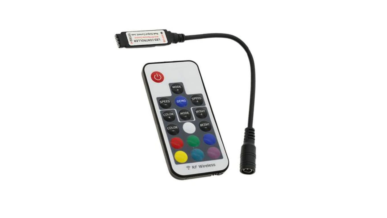 

Kontroler mini RGB RF 72W 12V czarny 17 key radiowy sterownik