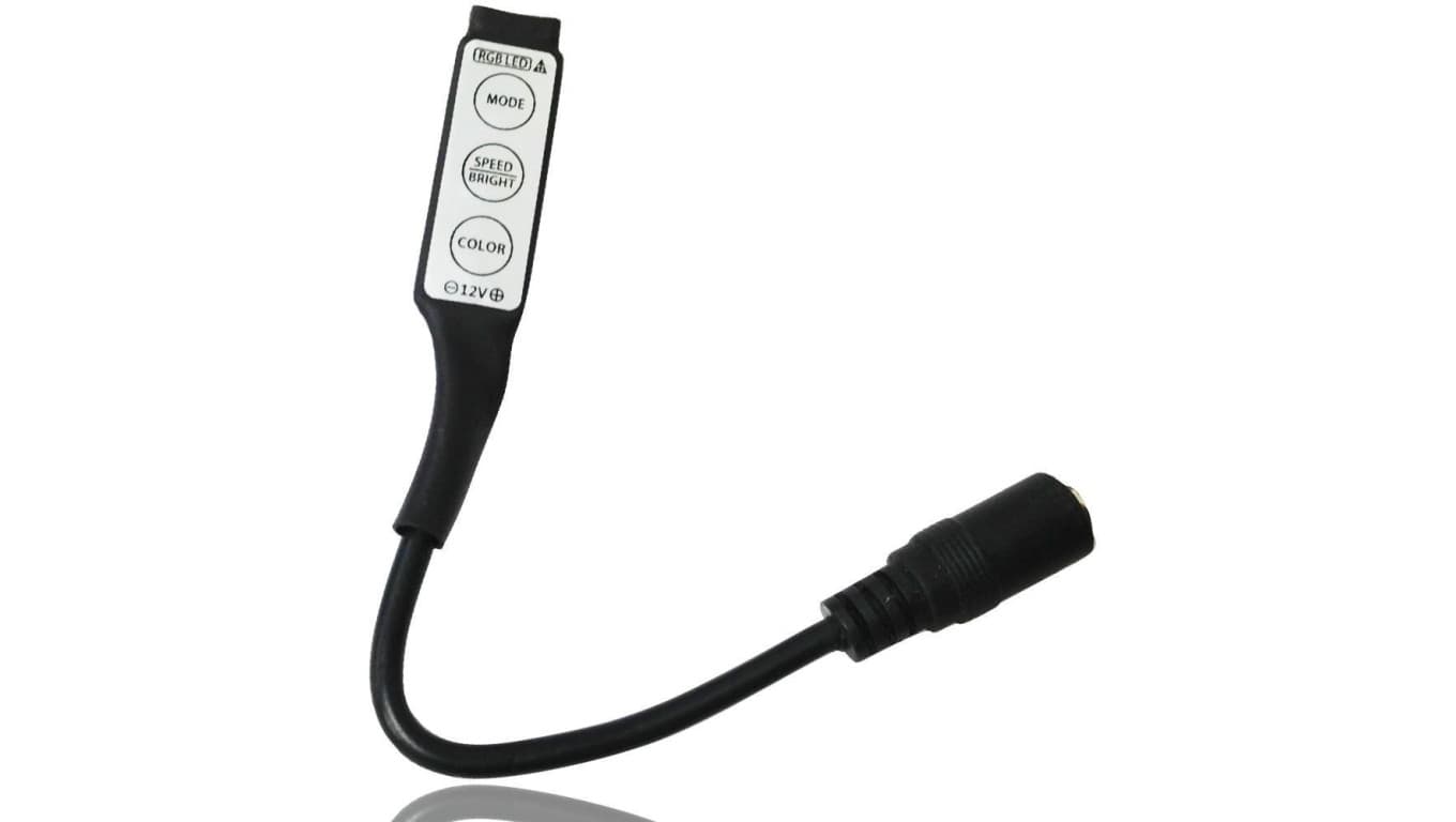 

Kontroler led RGB manualny wtyczkowy 72W 6A 12VDC czarny mini