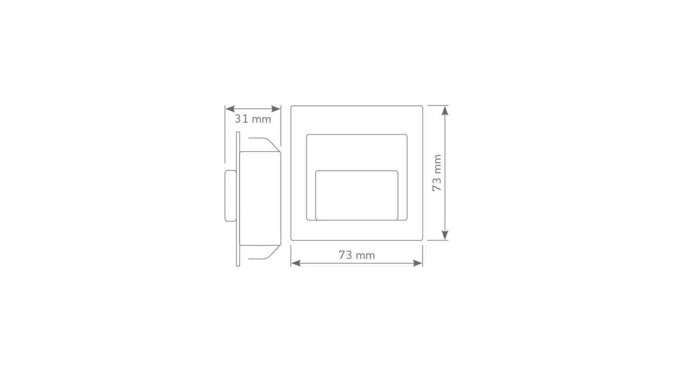 

Oprawa Ontario satyna 1,5W 12V DC zimna 9 led smd 3014 kwadrat do puszki fi 60