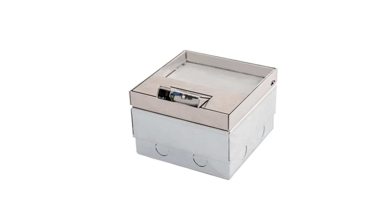 

Puszka podłogowa ze stali nierdzewnej do wypełnienia max 2x4 mod 95x140x140mm PP2M-A