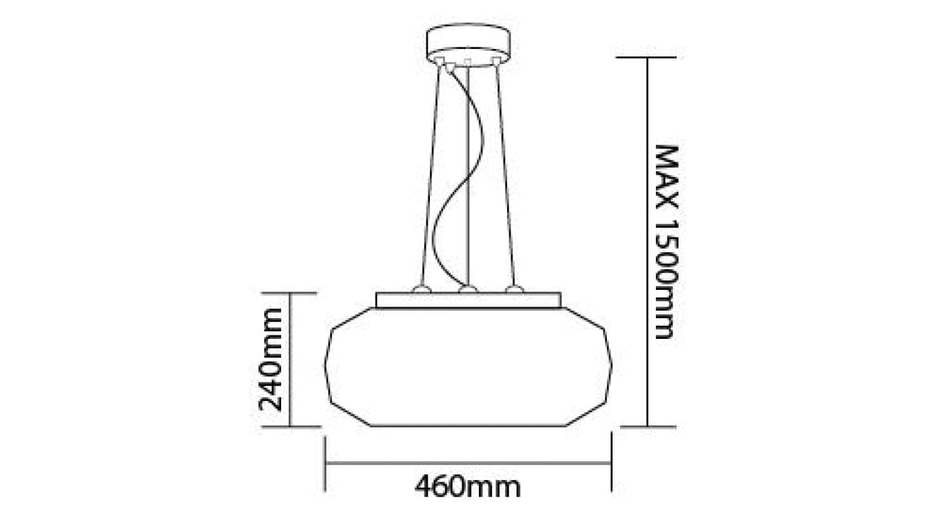 

Lampa ELENA fi460*H1500mm 1xE27 BIAŁA Szkło + metal