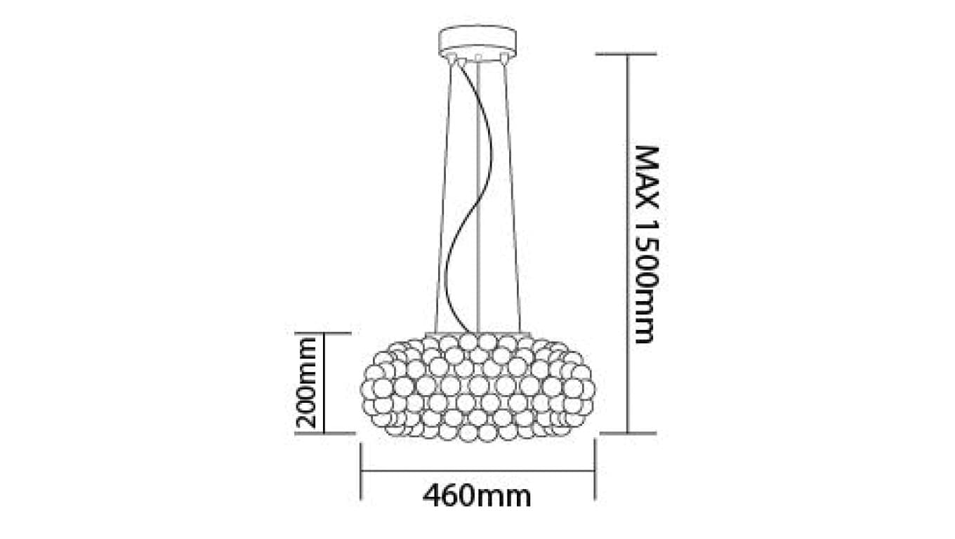 

Lampa SARA fI460*H1500mm 2xE27 TRANSPARE Szkło + metal