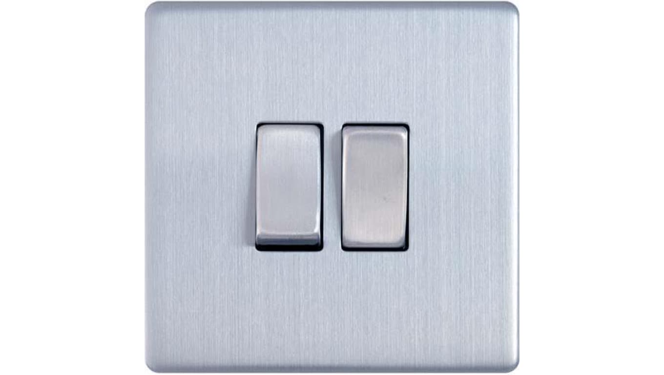 

Govena Metal Włącznik podwójny steel stal szczotkowana