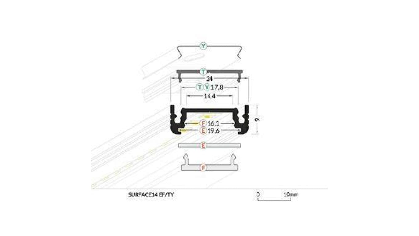 

Profil Surface14 2m biały aluminiowy